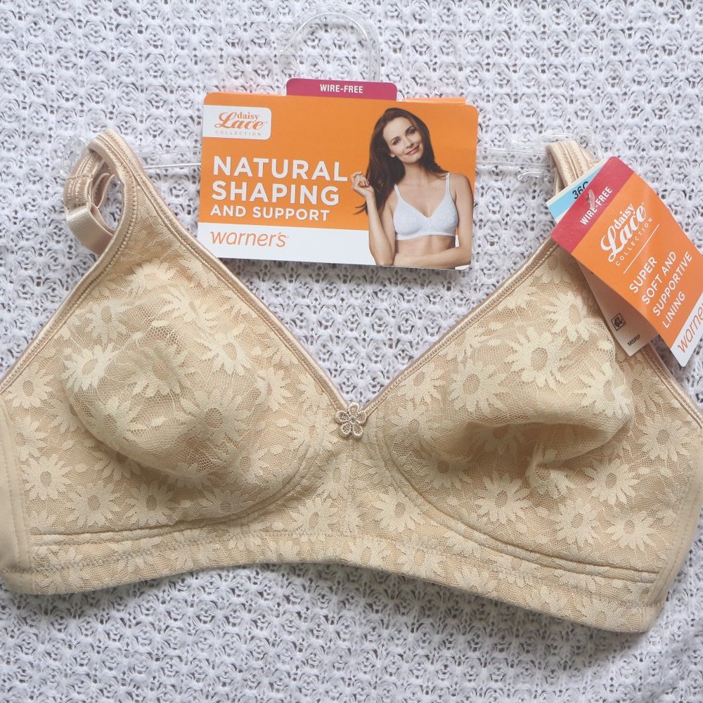 Warner’s Wire-Free Natural Shaping & Support 36C Bra (COLOR: nude) NEW!